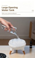 Humidificateur à flamme décorative, diffuseur d'aromathérapie électrique, capacité de 350 ml, lumière changeante de couleur, télécommande, automatique, chambre à coucher, spa