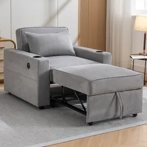 VANBOW furnitur modern, tempat duduk lipat ruang tamu, kasur sofa tunggal dengan roda