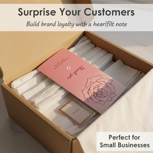 Custom Waterproof Vinyl Die Cut Thank You Card Rose Sticker Pink Small Business Customer Appreciation <b>Gift</b> Card Thank You - Product Image 3