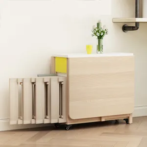 Mesa de comedor plegable de madera, nuevo estilo, ahorro de espacio