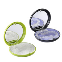 Boîte de rangement magnétique ronde verte pour prothèses dentaires, aligneurs et gouttières, avec miroir, étui de voyage pour hygiène buccale