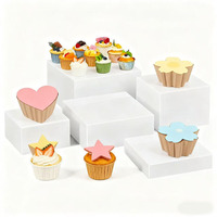 Présentoirs de Table Modernes en Acrylique Blanc Écologique pour Buffets et Desserts de Traiteur – Réhausseurs à Gâteaux de Mariage