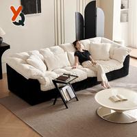 Vakuumkomprimiertes Wohnzimmer-Sofa mit Hochdichteschaumstoff, Französischer Lazy-Style, Cordstoff-Sofa in Schwarz-Weiß Farbblock, Neuheit 2026