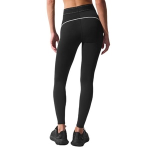 Servicio de Diseño Personalizado de Marca: Pantalones de Mujer de Talla Grande con Control de Abdomen, a Cuadros, Largos, de Spandex/Nylon, de Cintura Alta Elástica - Product Image 4