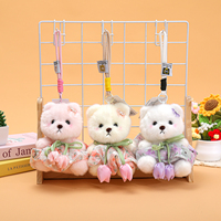 Porte-clés en peluche ours mignon multi-styles, mini pendentif ours en peluche moelleux, breloque de sac en peluche douce, décoration de sac à dos, cadeau
