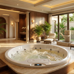 Spa et jacuzzi extérieur chauffé au design moderne pour 5 personnes, bain à remous en acrylique avec massage pour enfants et hôtels - Product Image 4