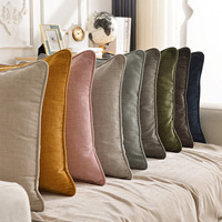 Housses de coussin en Chenille nordique de haute qualité, housse de coussin pour décoration de maison de luxe en velours solide, 18x18 pouces