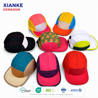 Casquette de camping X&K personnalisable à 5 panneaux avec sangle en polyester réglable, visière incurvée et maille respirante, idéale pour la course à pied et les activités de plein air (hommes et femmes)