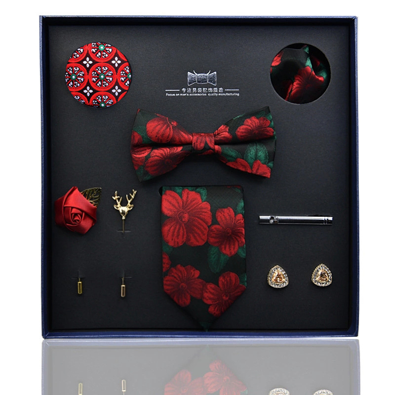 Галстук-бабочка мужской, модный однотонный галстук-бабочка из полиэстера, красного цвета, для свадьбы, вечеринки жениха, подарочная коробка