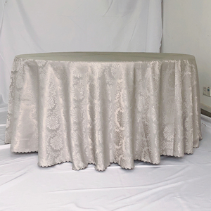 Classic Wedding Tablecloth 132 Inch 120 Inch Round Silver <strong>Table</strong> <strong>Cloth</strong> for Wedding Party Banquet Events Restaurant - Product Image 4