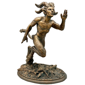 Statue de satyre en cours d'exécution galvanisée en bronze fait main personnalisé 7.5 ''mythologie orque Figurine résine - Product Image 2