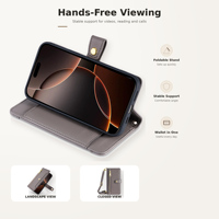 Étui portefeuille en cuir fin et élégant avec fentes pour cartes et support, antichoc, pour iPhone 18 Pro Max 17 16 15 Plus 14 Pro Max