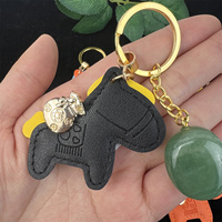 Porte-clés en cristal populaire, artisanat en cristal, devenir riche, porte-clés en quartz pour l'année du cheval, cadeau