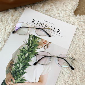 Qianai – montures de lunettes en métal irrégulières, monture octogonale complète, unisexe, anti Uv et anti lumière bleue, tendance de la mode - Product Image 3