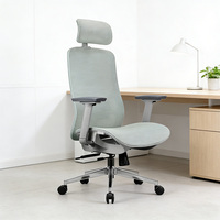 Chaise de bureau ergonomique à hauteur réglable, dossier haut en maille, pivotante, avec structure en plastique pour atelier