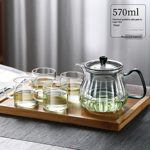 Tetera de vidrio de borosilicato de alta resistencia para el hogar, juego de teteras engrosadas resistentes a altas temperaturas y a la humedad. - Product Image 2