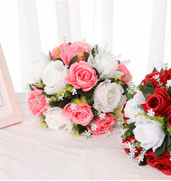 Bouquets de fleurs pour mariage, roses artificielles en soie de haute qualité, centre de table de mariage, arrangement de fleurs artificielles