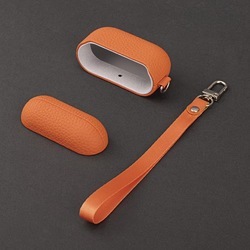 Nouveau support de porte-clés amovible de conception de trou de charge d'origine couverture personnalisée Earpods pleine fleur luxe en cuir véritable pour étui <span class=keywords><strong>Airpods</strong></span> - Product Image 5