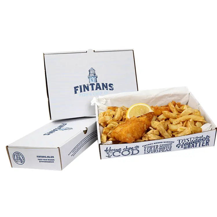 Yilucai Custom Made Nemen Away Box Papier Fish Chips Verpakking