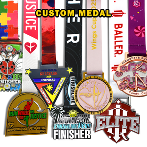 Medaglia Personalizzata in Lega di Zinco per Maratona con Nastro Premium per Eventi Sportivi - Product Image 1