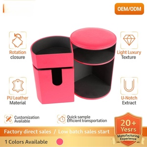 Caja Redonda de Doble Capa de Cuero PU de Lujo para Tarjetas, Caja de Colección de Tarjetas Coleccionables, Almacenamiento para Juegos - Product Image 5