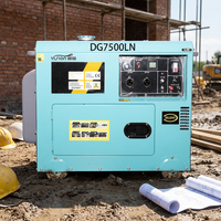 Groupe électrogène diesel portable silencieux DG7500LN 6000W, démarrage par clé, monophasé 50/60Hz, alimentation de secours ATS