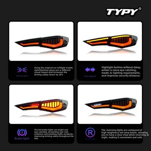 ไฟท้าย LED สำหรับรถยนต์นิสสัน ซิลฟี่ รุ่นที่ 14 OLIVER ปี 20-25 พร้อมไฟถอยหลัง สีดำ/เลนส์สีแดงสด - Product Image 4