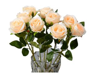Fleur Artificielle Réaliste Unique Tige Soie Rose Bouquet pour Fête <span class=keywords><strong>de</strong></span> Mariage Maison Hôtel Bureau Décor Usine en vrac vente en gros - Product Image 3