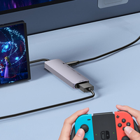 Hub USB-C 5-en-1 4K 60Hz avec adaptateur de charge PD 100W pour USB 2.0/3.0, station d'accueil Type-C pour ordinateur portable, téléphone, tablette - En stock