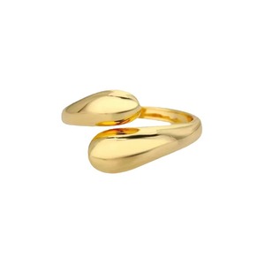 Bague réglable plaquée or en forme de goutte d'eau, design léger et luxueux, bijou unisexe, cadeau - Product Image 5