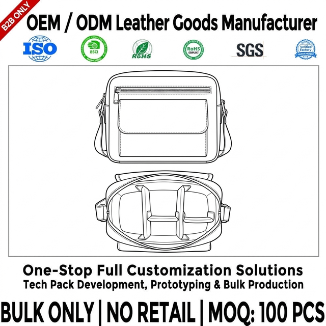 Private Label OEM ODM Vegan Leather Crossbody Messenger Shoulder SLR DSLR Lens Camera Bag Bulk Manufacturer