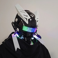 2023 nouveau produit Design fête masques samouraï casque fête barre lumineuse Halloween carnaval plein visage LED Cyberpunk casque