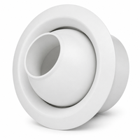 Diffuseur d'air moderne en plastique réglable et durable avec buse à jet pour systèmes CVC, idéal pour les applications en salon, extérieur, entrepôt et bureau