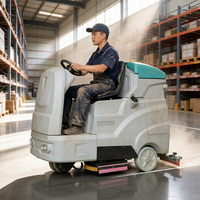 Autolaveuse autoportée électrique ODM/OEM avec réservoirs de lavage et de récupération de grande capacité, alimentée par batterie, pour entrepôt