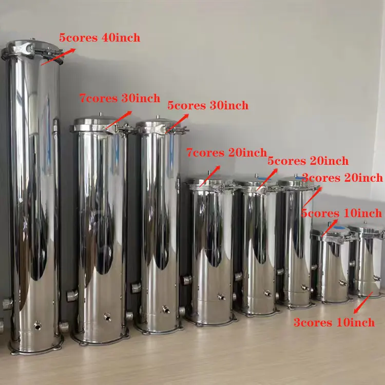Prix usine boîtier de filtre à manches en acier inoxydable filtre de précision boîtier de filtre multi-cartouche avec bride