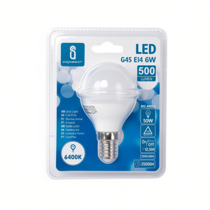 LED Bulb G45 E14 6W 6400K Day Light Big Angle 500Lm 25000H - Product Image 2