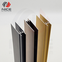 Porte en verre en aluminium série 6000 avec profilé en or rose personnalisé pour placard, service de découpe professionnel