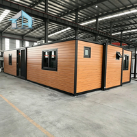 Maison conteneur extensible de luxe décorée, norme australienne 1A, préfabriquée et modulaire, pour usage polyvalent comme chambre d'hôtes dans la cour.