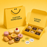 Boîte à biscuits au lait biodégradable de qualité alimentaire avec logo personnalisé, emballage cadeau de boulangerie en papier résistant à la graisse, pliable et durable, pour beignets