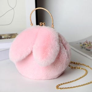 Sacs à main en peluche pour femmes, sac à main mignon, nouveaux Designs, oreilles <span class=keywords><strong>de</strong></span> lapin, sacs à main pour femmes, nouvelle collection - Product Image 4