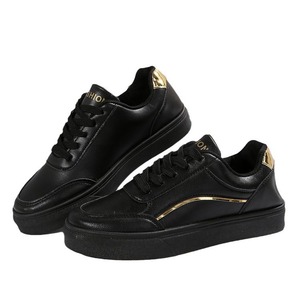 Nouvelles baskets pour hommes en cuir de vachette noir à lacets, semelle intérieure EVA durable, chaussures décontractées pour la marche et la course - Product Image 5