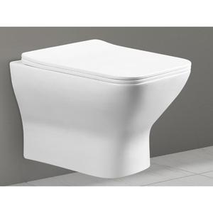 WC mural CR avec réservoir encastré, chasse d'eau à double pression, céramique blanche moderne - Product Image 1