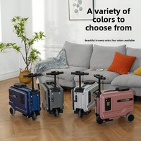 Valise trolley intelligente électrique à roulettes pivotantes en alliage d'aluminium avec serrure TSA pour adultes et enfants