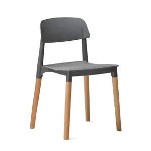Criativo empilhamento ergonômico elegante design cozinha cadeiras moderno colorido barato restaurante chairplastic com madeira jantando cadeiras
