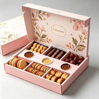 Boîte alimentaire personnalisée unique rose de qualité alimentaire pour restaurant, bento, livraison, plats à emporter, fête, plateau de dégustation de chocolat, plateau de déjeuner