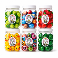 Vente en gros OEM, étiquettes privées personnalisées, assortiment de bonbons gélifiés fourrés à la confiture de fruits, formes pastèque, fraise, œil et canard