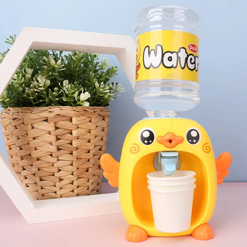 Küçük sarı ördek içme çeşmesi karikatür oyuncak Mini su sebili oyun evi mutfak küçük simülasyon küçük sarı ördek bebek