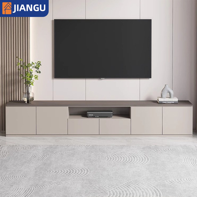 High-End Luxury TV Stand with LED Lighting and Drawers for 65-75 Inch TV Furniture