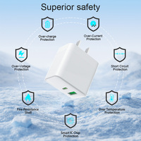Chargeur mural à double port USB-C de 20W avec charge rapide USB-A + USB-C pour appareils mobiles-disponible aux États-Unis, en Europe, au Royaume-Uni et en Afrique du Sud