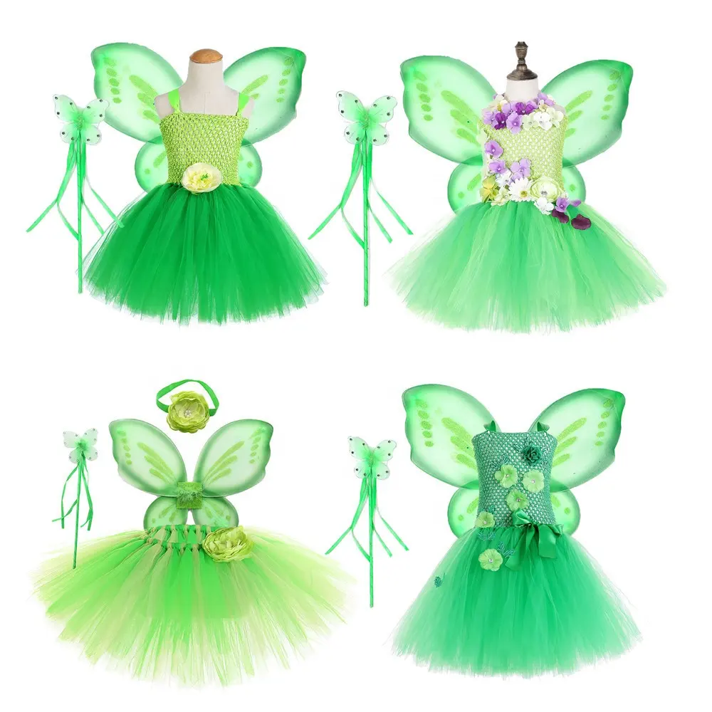 Los chicos populares cumpleaños fiesta regalo suave tul baile vestido de hadas de Tinkerbell Cosplay traje niñas Ballet vestido falda Tutu